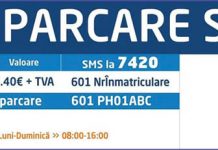 La Ploieşti, plata tarifului pentru parcarea autoturismului se poate face şi prin SMS