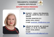 Deputatul PSD Rodica Paraschiv – audienţe la Ploieşti şi Vălenii de Munte