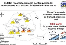 Avertizare de la meteorologi și salvamontiști: risc mare de avalanșe în Bucegi!