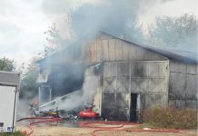 Incendiu la Albeşti Paleologu, la o hală în care se aflau saci de amoniac!